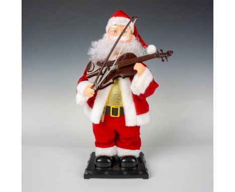 Santa, donned in his iconic red and white outfit accented by a large gold-colored belt buckle, spreading joy as he cheerfully