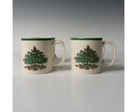 Holiday decorated with Christmas Tree and presents. Spode backstamp. This item has its original box: 7"L x 7"W x 4"H. Issued: