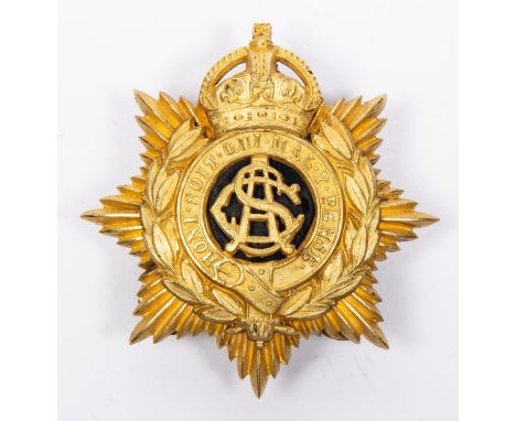 A good post 1902 gilt pouch badge of the Army Service Corps, with black enamel centre,. VGC, the gilt brilliant. £50-80 