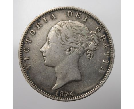 Halfcrown 1874 aVF, light edge knock.