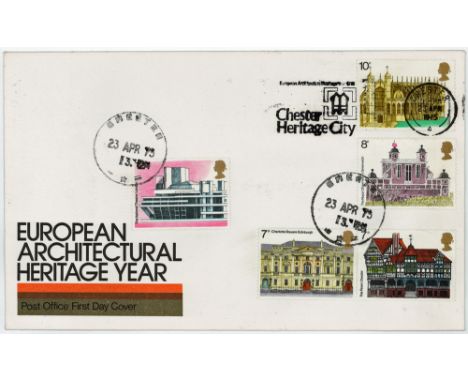European Architectural Heritage Year FDC with Chester Heritage City pmk 23 April 1973. Scarce
