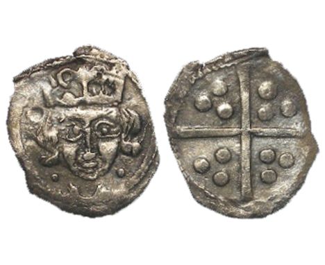 Edward IV Irish silver penny, Light Cross and Pellets Coinage 1472-c.1478, mint not visible, pellets by neck, reverse with pl