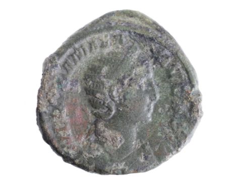 Roman AE Sestertius of Julia Mamaea - rv. Fecunditas, aF, irregular flan or chipped?