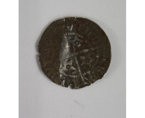 David II of Scotland silver penny, reverse reads:- VILLA EDInBVRGh, star on sceptre handle, Spink 5145, sort striking splits 