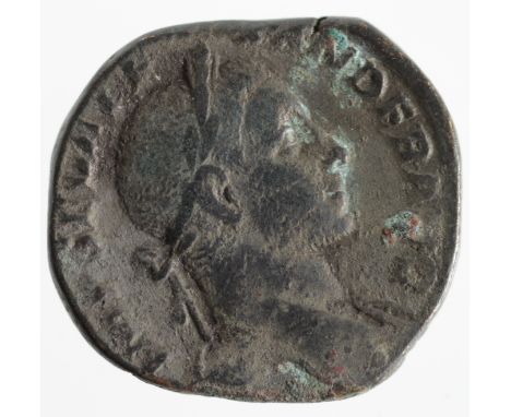 Ancient Roman AE Sestertius of Alexander Severus, rv. Victoria, Fine.