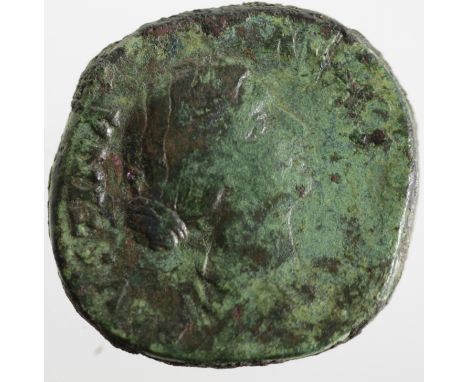 Ancient Roman AE Sestertius of Faustina Junior, rv. Fecunditas, Fine.