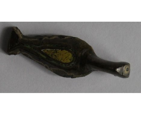Anglo-Saxon hanging bowl mount in the form of a bird with enamel inlay, found West Suffolk