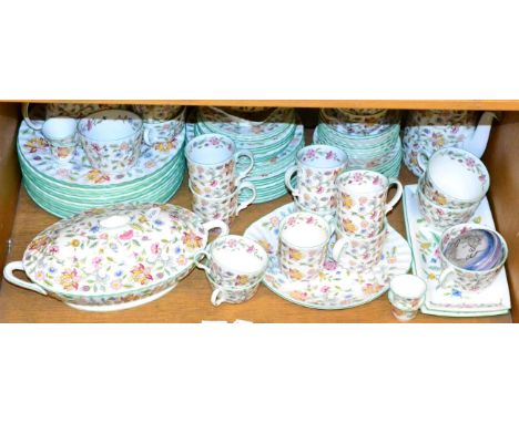 A Minton Haddon Hall pattern dinner, tea and coffee service including coffee pot, tea pot, tureen etc 