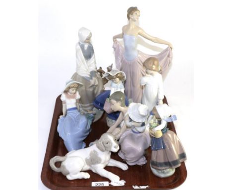 A quantity of Lladro and Nao figures (9) 