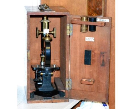 An early R&J Beck Ltd London microscope in a mahogany case 