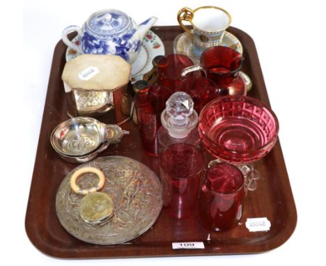 A small group of miscellaneous including an 1857 silver plated award 'For success in the National Arts Competition' a Georgia