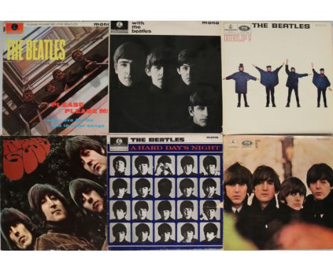 STUDIO LPs/SINGLES.  Very neat selection of 6 x early UK pressing LPs and 12 x 7". Albums are Please Please Me (mono 4th PMC 