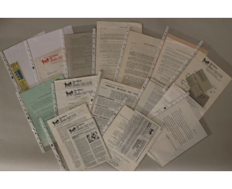 BEATLES FAN CLUB CORRESPONDENCE. Large quantity of fan club material, newsletters and correspondence to include numerous pers