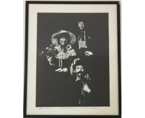 JOHN LENNON PRINT. Framed and signed print featuring a "Triple Portrait" of John Lennon taken by Sanford Kreger when he and Y