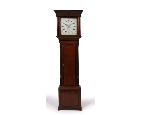 Harrison of Warrington  A 19th century oak and mahogany long case clock with painted dial, having eight day movement, dial 31