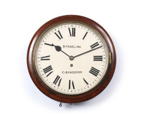 Stradling of Cirencester A Victorian mahogany circular wall clock, dial 31cm