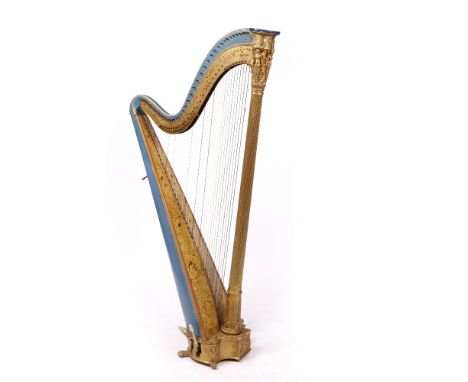 A 19th Century harp I & I Erat manufacturers, 23 Berners St, London, numbered 2071, 171cm high