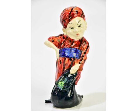 HARRY TITTENSOR FOR ROYAL DOULTON; 'One of The Forty', a rare model 327, HN 663, 12th version earthenware, with red checks an