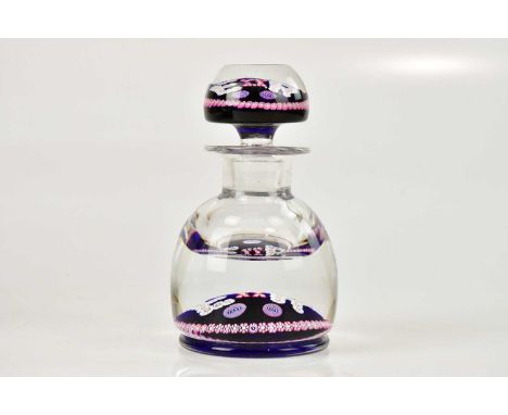 WHITEFRIARS; an art glass inkwell bottle and stopper, commemorating Elizabeth II silver jubilee, cased.  Condition Report: Li