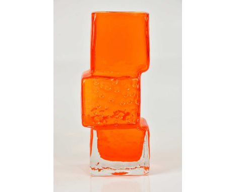 GEOFFREY BAXTER FOR WHITEFRIARS; a small sized 'Drunken Bricklayer' pattern no. 9673 in the tangerine colourway, height 20.5c