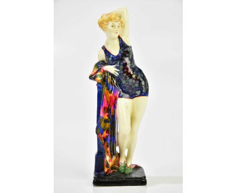 LESLIE HARRADINE FOR ROYAL DOULTON; ‘The Swimmer’, rare figure, some colour variation to HN1270 - shoes/cloak (28-38), impres