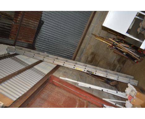 An aluminium extending ladder