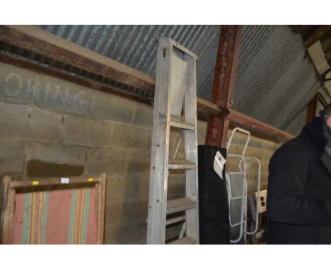 An aluminium step ladder