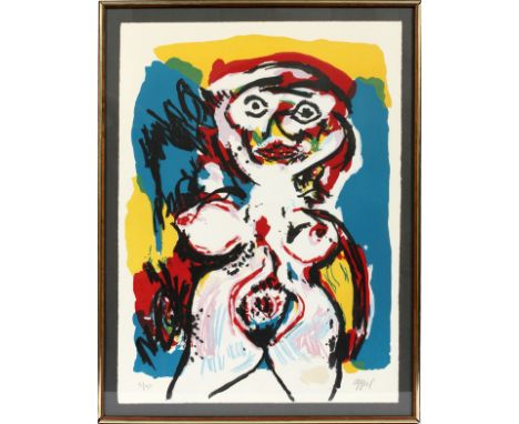 KAREL APPEL (DUTCH 1921-2006), COLOR LITHOGRAPH, 1963, IMAGE: 29" X 21", "NUDE"Pencil signed; #5/50; 30" x 22" paper size; fl