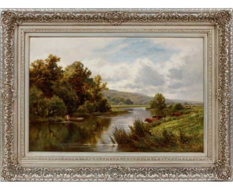HENRY H. PARKER, OIL ON CANVAS C.1900 20" X 30" LANDSCAPESigned lower right. Frame size: 29" x 39". British 1858 - 1930. As v