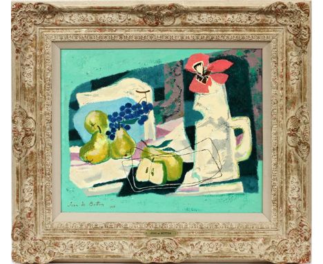 JEAN PHILLIPPE ISY DE BOTTON (FRENCH, 1898-1978) OIL ON CANVAS, C. 1966, H 18", W 21", "RYTHME DE FLEURS ET DE FRUITS" Signed