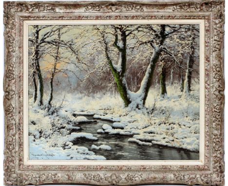 LASZLO NEOGRADY (HUNGARIAN, 1896-1962) OIL ON CANVAS, H 24", W 30"Signed lower left and framed. As viewed under UV light in t