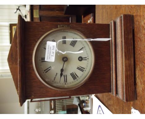 Early 20th century oak cased mantel clock