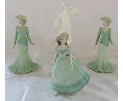 4 Coalport and Royal Worcester figurines - Bea monde Cassandra (2) and Angela and Vogue collection - Annie