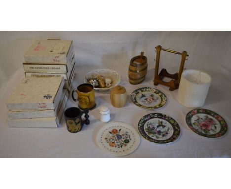 Collectors plates, small lamp shade etc