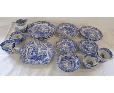 Selection of Spode Italian blue and white dinner service