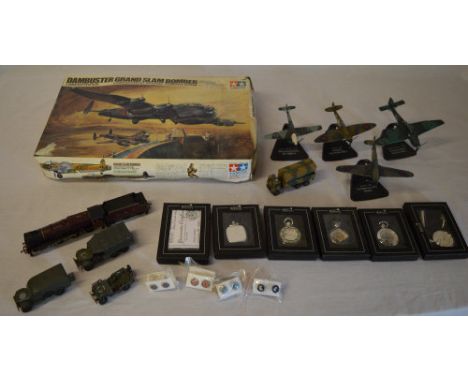 Tamiya model kit, Atlas model planes, modern pocket watches etc 