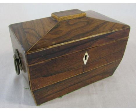 Sarcophagus shaped tea caddy (af) L 19 cm