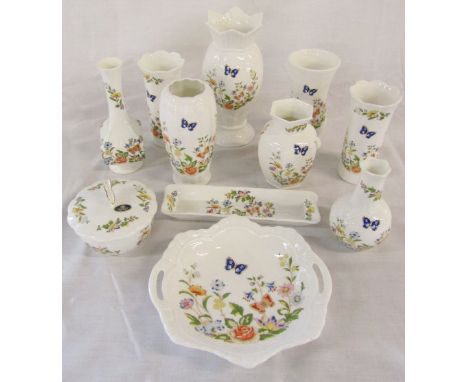 Aynsley 'Cottage Garden' vases, dish and trinket box etc