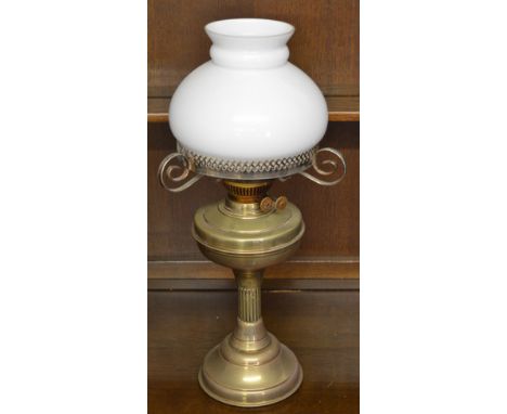 Brass oil lamp with shade