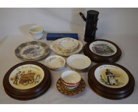 Various mounted collectors plates, Royal Worcester cake server, plates etc