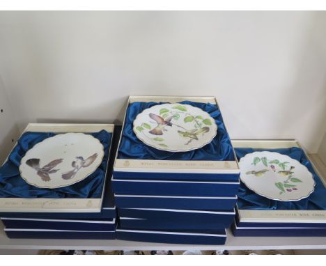 Twelve boxed Royal Worcester bone china plates, The Birds Dorothy Doughty, all good condition 