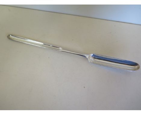 A very fine Georgian silver marrow scoop, by Peter and Ann Bateman, hallmarked London 1794, length 23.3cm, weight approx 1.5 