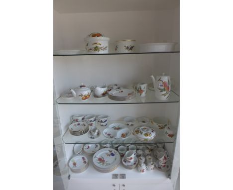 A Royal Worcester Evesham dinner tea service, approx 100 pieces, some wear to gilt on some pieces, one saucer chipped but rea