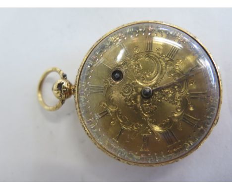 An 18ct gold pocket watch by Edward Ramsey of Davenport, signed fusee movement, case hallmarked London 1840, total weight app