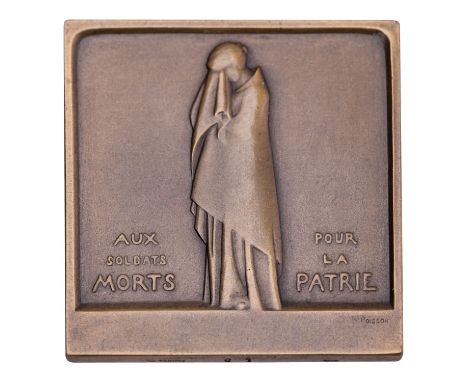 Frankreich - Bronzeplakette o.J. (1920), Poisson, Pierre-Marie (1867-1953), "Aux Soldats morts pour la Patrie", geprägt für d