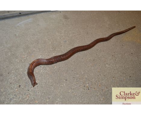 An Indonesian carved snake stick