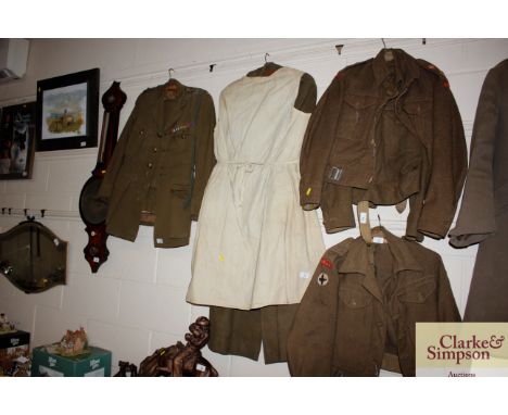 An army Great Coat and a Smock