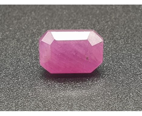 3.02ct octagonal natural ruby gemstone with original AnchorCert report and Safeguard valuation 