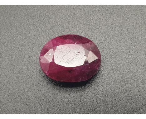 15.68 Cts Natural Ruby stone Oval cut. IDT certified 