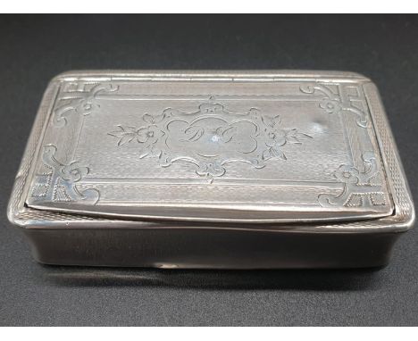 Antique French Gilt Solid Silver 1880s Snuff Box.7.8cm x 4.5.  54.5g 